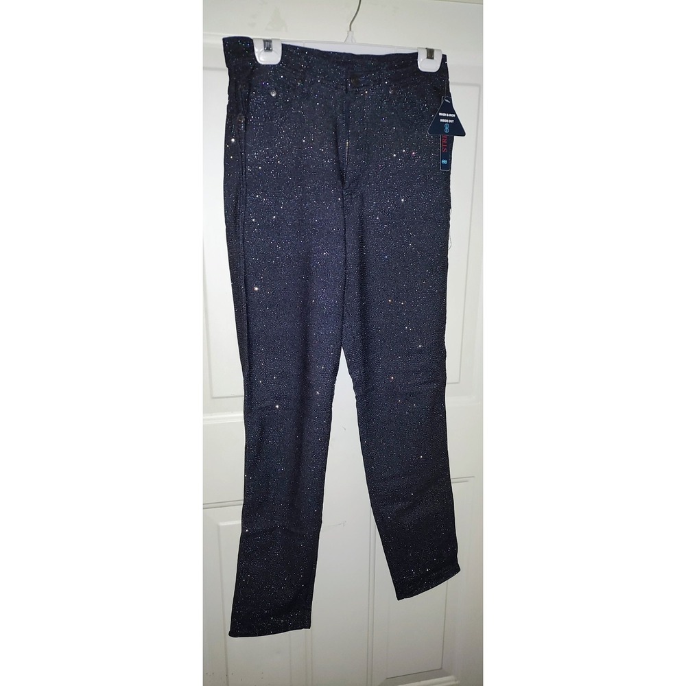 Bill Blass Stretch Glitter Jeans Size 8 Regular New With Tags